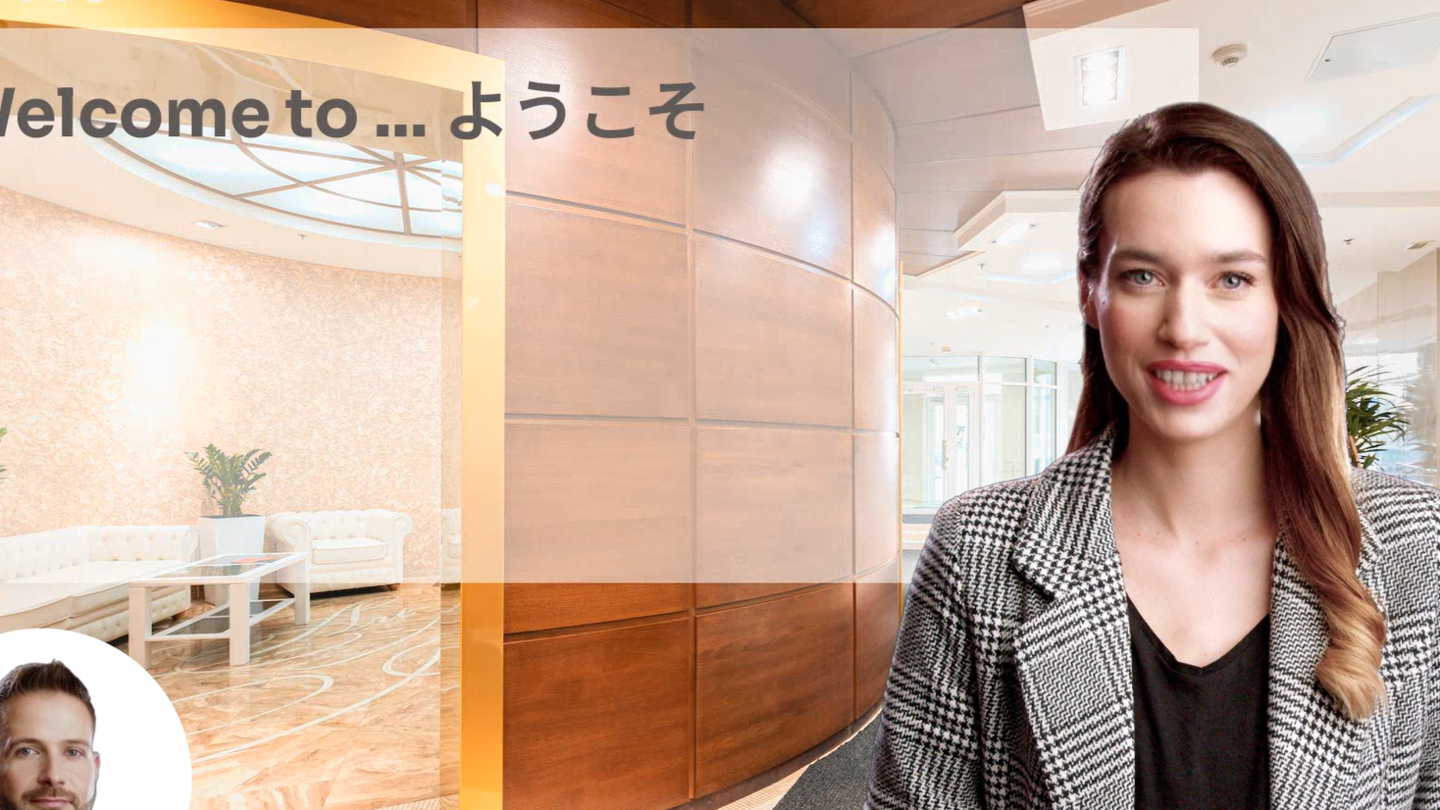 オンラインでe-learningコースの画面 AIアバター講師が喋っている様子