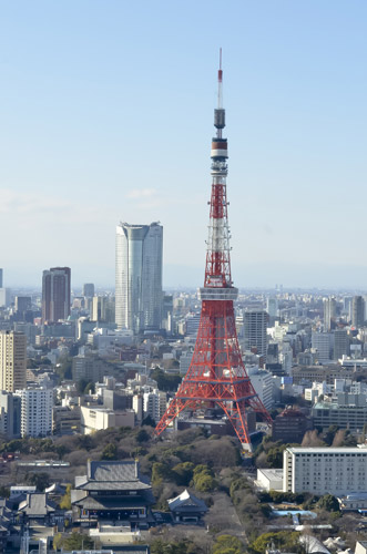 Tokyo Tower rising over the city